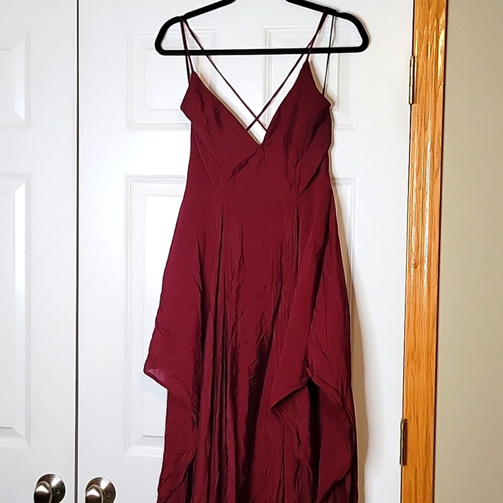 Burgundy Showpo Flowy Dress